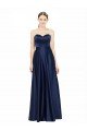 Floor Length Sweetheart Neckline Stretch Satin Evening Dress with Belt