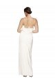 High Neck Stretch Satin Evening Dress with Low Back and Side Slit