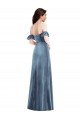 Ruffle Sleeve Off the Shoulder Velvet Evening Maxi Dress