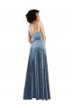 Sleek Cowl Neck Velvet Evening Maxi Dress with Pockets