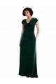 Cowl Neck Cap Sleeve Velvet Evening Maxi Dress with Pockets