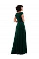 Cowl Neck Cap Sleeve Velvet Evening Maxi Dress with Pockets