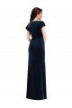 Flutter Sleeve Wrap Bodice Velvet Evening Maxi Dress with Pockets