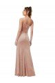 One Shoulder Stretch Velvet Evening Dress with Front Slit